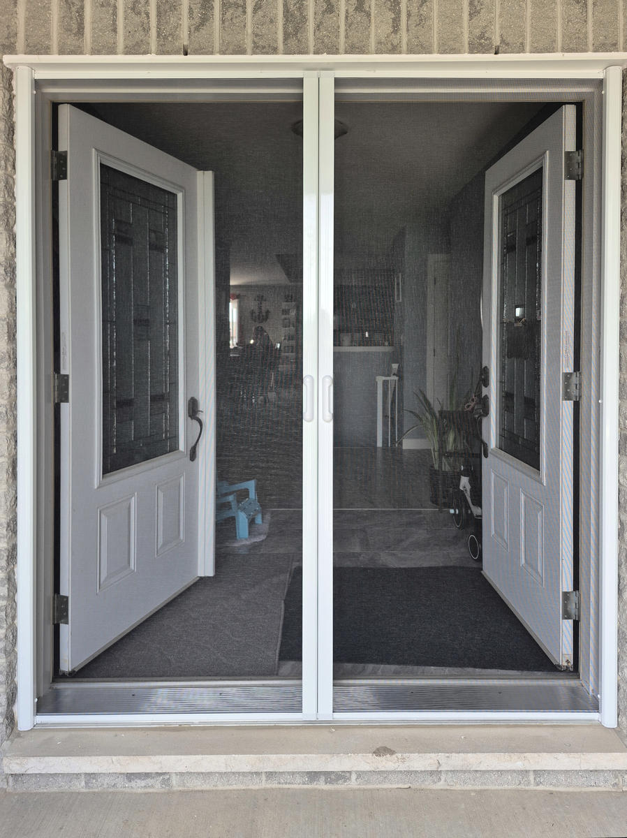 French door retractable screen project by Dann's Screens and More in and around London, Ontario and Lucan region
