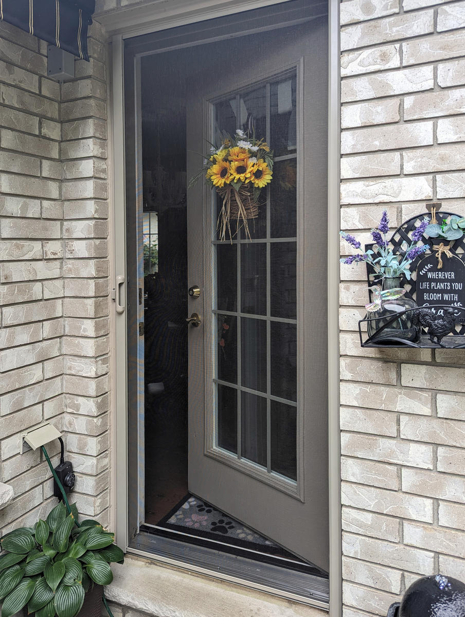 Mirage retractable screen door installation by Dann's Screens and More in and around London, Ontario and Lucan region