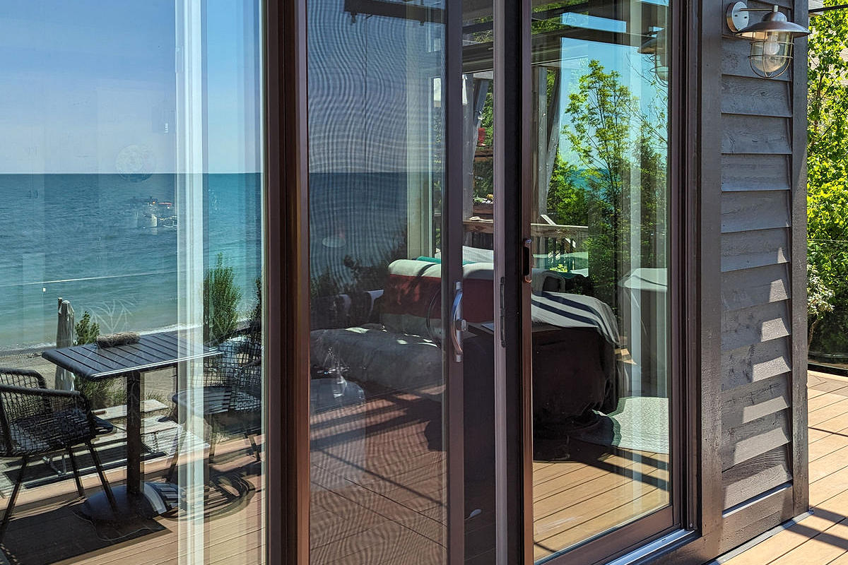 Mirage retractable screen door installation by Dann's Screens and More in and around London, Ontario and Lucan region